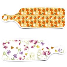 ROEM DESIGN 上菜砧板 2件 浪漫青瓷floral 套組, 浪漫青瓷floral, 橙桃, 1套