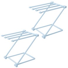 블럭마트 주방 접이식 행주 건조대, 블루, 2개