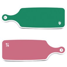 ROEM DESIGN 上菜砧板 2入 粉紅組, 粉紅色, 綠色, 1套