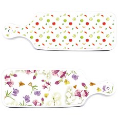 Roem Design 上菜砧板 2入 浪漫青瓷floral 套組, 浪漫青瓷floral, 蘋果籽, 1套