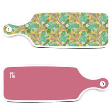 Roem Design 上菜砧板 2入 粉紅套組, 粉紅色, 藍綠玫瑰藤蔓, 1套