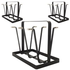 블럭마트 주방 컵 홀더 건조대, 블랙, 3개
