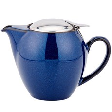 zero JAPAN 3人瓷茶壺圓形, 牛仔褲藍 (BBN-03JB), 350ml