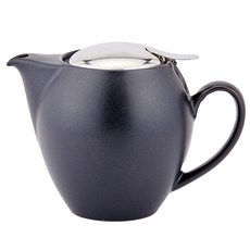 zero JAPAN 3人瓷茶壺圓形, 霧面黑, 580ml