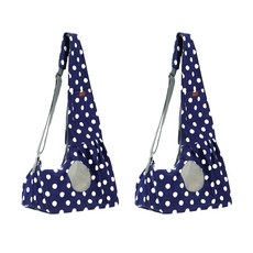 DogLemi 多樂米 April 16 波浪亮點寵物帆布斜揹包 2入, 藍色圓點