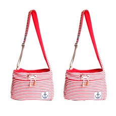 APRIL16 海洋風寵物斜背包 2件組, 紅色條紋