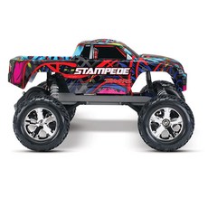 TRAXXAS CB36076-3 Stampede VXL 1/10 RTR 2WD Monster Truck Hawaiian Edition 스템피드 2륜 브러쉬리스 RC카, 혼합 색상, 1개