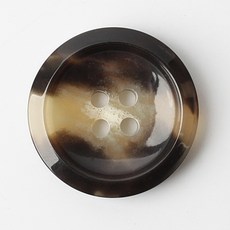水牛角豹紋鈕扣 30mm, 棕色, 10個