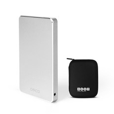 데코 V3 Portable USB3.0 외장하드 + HGST 파우치, 1TB, 실버