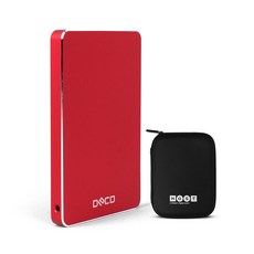 데코 V3 Portable USB3.0 외장하드 + HGST 파우치, 1TB, 레드