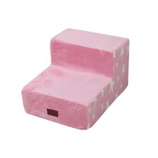 Redpuppy 2層海綿寵物階梯, 粉紅色星星