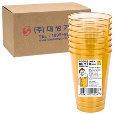 쿡앤락 파티 맥주컵 연주황, 210개입, 1개, 400ml