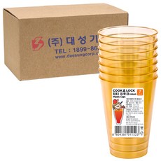 쿡앤락 파티 음료컵 연주황, 210개입, 1개, 300ml