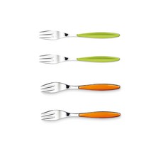 구찌니 필링 디저트포크 오렌지 2p + 그린 2p 15.5cm, 혼합 색상, 1세트