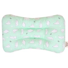 Organic Boom 孩童北極熊印花枕頭, 黃綠色