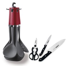 DHK 실리콘 조리기구 7종 그레이 + 칼 가위 3종, 혼합 색상, 1개