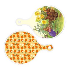 Loem Design 上菜砧板 2入 CasaRomeo 花壇圓形組, CasaRomeo花壇圓形, 橘子蜜桃圓形, 1套