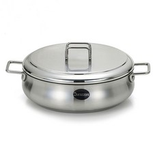 Barazzoni 雙耳不鏽鋼淺湯鍋, 直徑22cm*高7cm, 單色