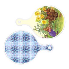 Loem Design 上菜砧板 2入 CasaRomeo 花壇圓形組, CasaRomeo花壇圓形, 藍色磁磚圓形, 1套