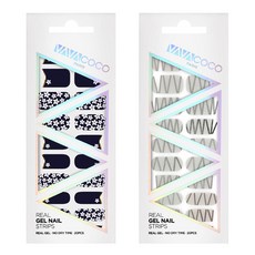 바바코코 젤네일 스트립 스티커 세트 믹스매치 플라워가든 + 믹스매치 테크노, 8.네이비, 7.모던그레이, 1개