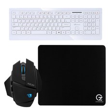 라이센스LG 프리미엄 멀티 USB 키보드 + 리줌 G-FACTOR 게이밍 마우스 + ZIO 마우스패드, K-1200(키보드), Z5(마우스), MP450(패드), 화이트(키보드)