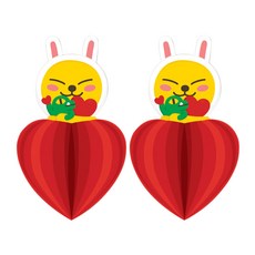카카오프렌즈 러브테마 허니콤 카드 + 봉투, 무지, 2세트