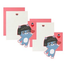 카카오프렌즈 러브테마 트윈 레터 편지지 + 봉투, 네오, 2세트