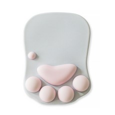 DM 可愛腳丫電腦護腕滑鼠墊, 灰色, 1個