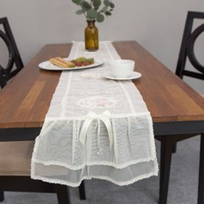 Casa El玫瑰桌旗, 乳霜, 6 人 (210 x 28 厘米)