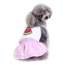 BK 寵物狗衣服 夏季西瓜公主裙, 粉紅色
