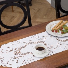 Casa L Maiden 桌旗, 白色, 6人(215 x 38 cm)