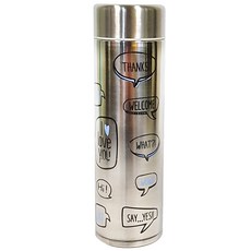 OSLO 塗鴉風印花保溫瓶, 金屬, 300毫升