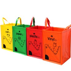 EUROPARK 洗衣籃和分離托盤 40L x 4p 套組, 紅、綠、黃、橙, 1套