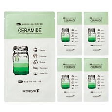 스킨푸드 부스팅 주스 투스텝 마스크 시트 세라마이드 25.5ml, 1개입, 5개
