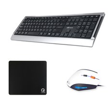 라이센스LG USB 키보드 K-1200 + ZIO 버티컬 마우스 ERGO900 + 게이밍 마우스패드 MP320, 키보드(K-1200), 마우스(ERGO900), 패드(MP320), 키보드(티타늄), 마우스(화이트)