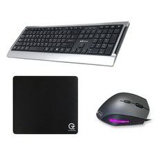 라이센스LG USB 키보드 K-1200 + ZIO 버티컬 마우스 ERGO900 + 게이밍 마우스패드 MP320, 키보드(K-1200), 마우스(ERGO900), 패드(MP320), 키보드(티타늄), 마우스(블랙)