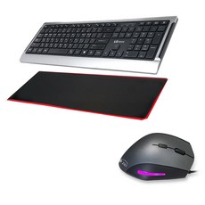 라이센스LG USB 키보드 K-1200 + ZIO 버티컬 마우스 ERGO900 + RIZUM G FACTOR 와이드 게이밍 마우스패드 V3, 키보드(K-1200), 마우스(ERGO900), 패드(V3), 키보드(티타늄), 마우스(블랙), 일반형
