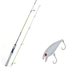 Won Da Ye Green Spinning路亞竿 602UL+Damiki Mu 45 SS硬餌 007 CREAM WHITE+盒子, 1套