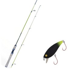 Won Da Ye Green Spinning路亞竿 602UL+Damiki Mu 45 SS硬餌 009-1 GREEN TAIL BLACK+盒子, 1套