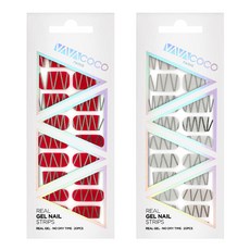 VAVACOCO 印花美甲貼紙, Techno Scarlet Red+Techno Modern Gray, 1組