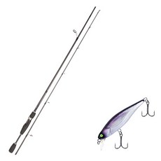 Youngkwu產業Blue Force Starzen擬餌竿 S63L+Damiki Joker 65硬餌 319H CYBER PURPLE+盒子, 1套