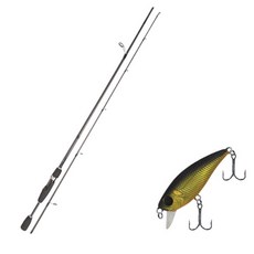 Youngkwu產業Blue Force Starzen擬餌竿 S63L+Damiki Mu 45 SP硬餌 236H BLACK GOLD HOLO+收納包, 1套