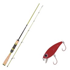 Aomax蘇門答臘曲竿路亞竿 S-602UL+Damiki Mu 45 SS硬餌 209P WHITE SPOT RED+收納包, 1套