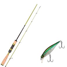 Aomax蘇門答臘曲柄餌路亞竿 S-602UL+Damiki Joker 65硬餌 347T CLEAR REAL BAIT+收納盒, 1套