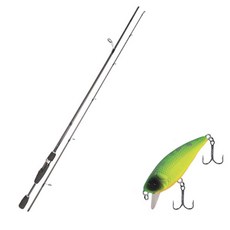 Youngkwu產業Blue Force Starzen擬餌竿 S63L+Damiki Mu 45 SP硬餌 206D MAT TIGER+收納包, 1套