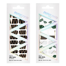 VAVACOCO 印花美甲貼紙, Techno Chic Black+Plant Dark Brown, 1組