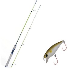 Won Da Ye Green Spinning路亞釣竿 562L+Damiki Mu 45 SS硬餌 005 AYU+收納包, 1套