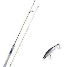 Won Da Yegreen捲線器擬餌竿 602UL+Damiki X Surfernt 75硬餌 319H CYBER PURPLE+盒子, 1套