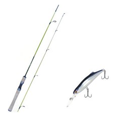 Won Da Ye Green Spinning路亞竿 602UL+Damiki SOKILL 70硬餌 012H BLACK HOLO+盒子, 1套