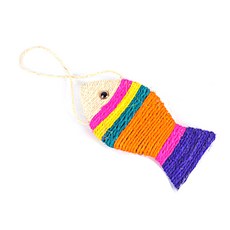 비케이 고양이 스크래쳐 3차원 물고기 소형, 혼합 색상, 1개